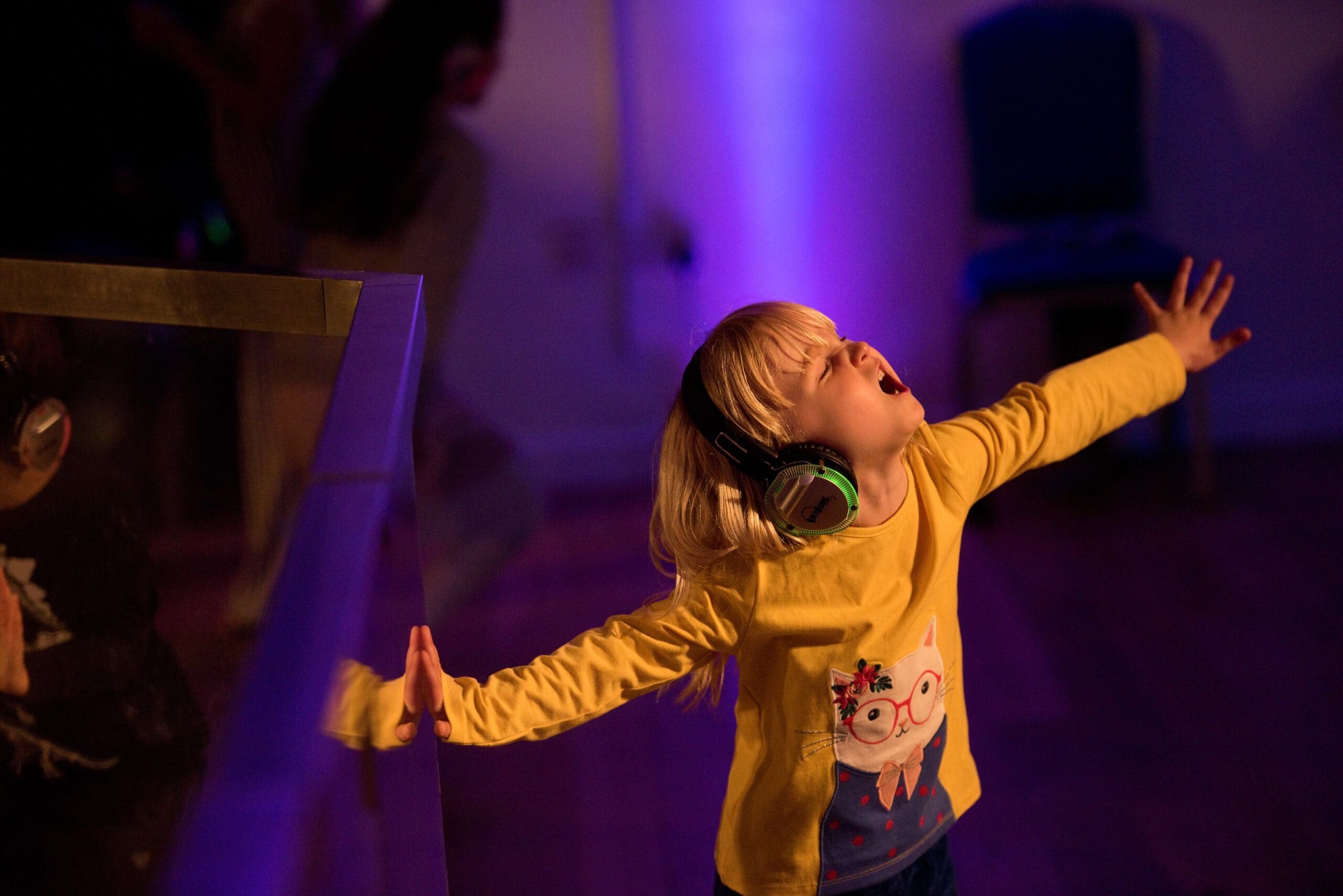 child enjoying silent disco