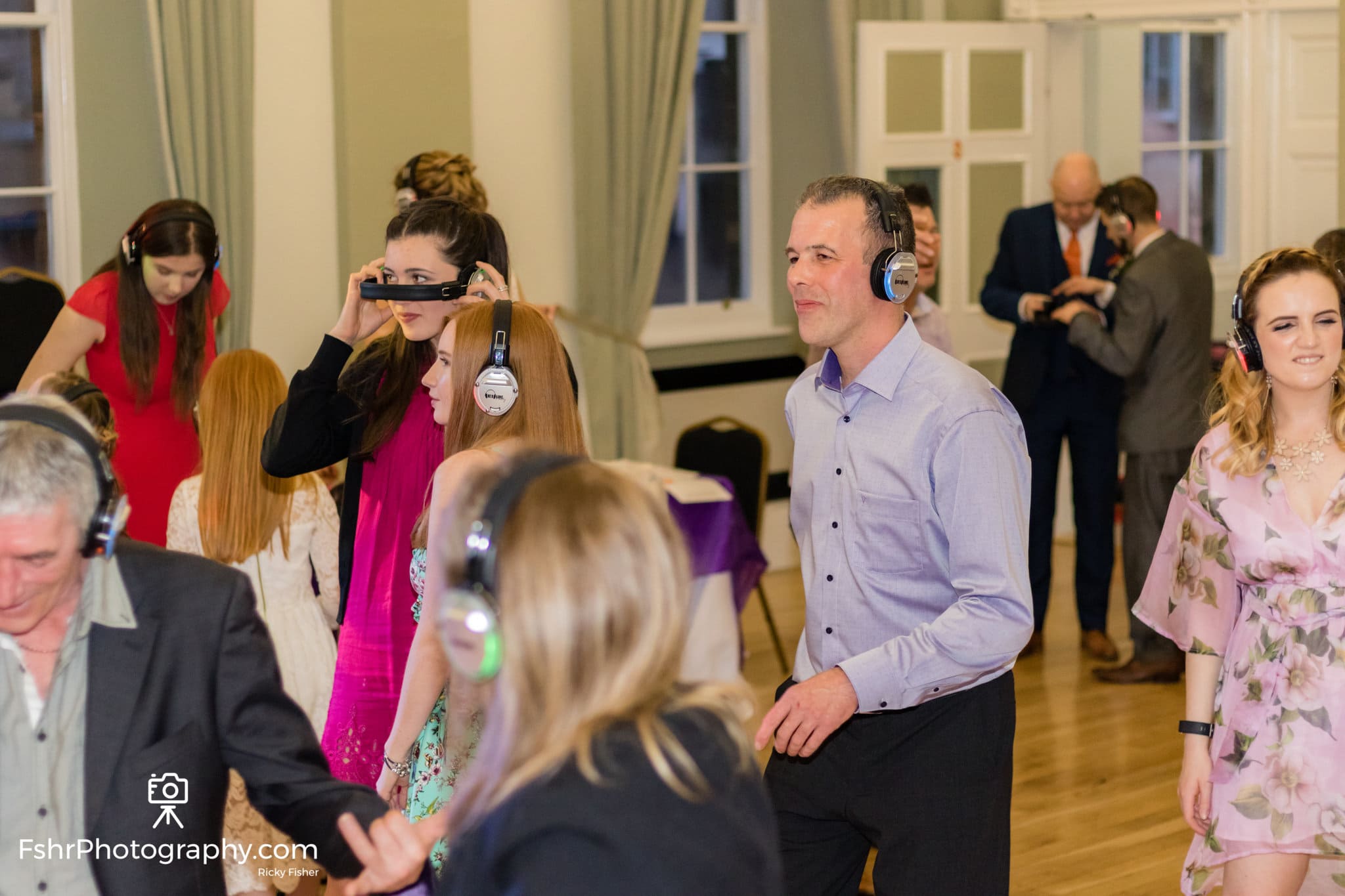 silent disco at a wedding in Alnwick